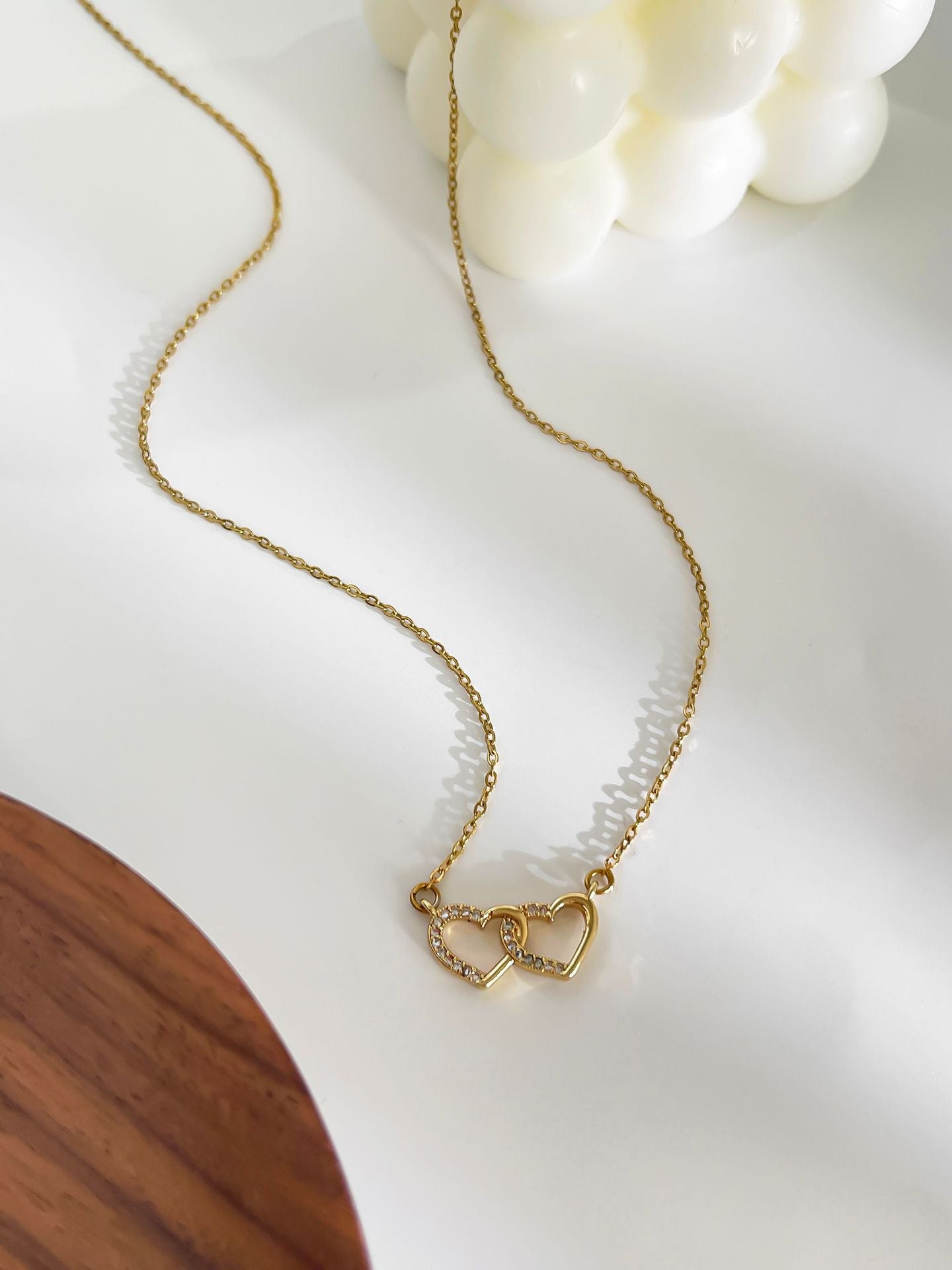 18K Gold Plated Heart Shape 316L Surgical Steel Necklace
