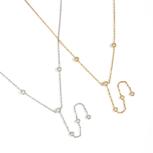 Modern Lengthy 18K Gold Plated Geometric 304 Stainless Steel Necklace