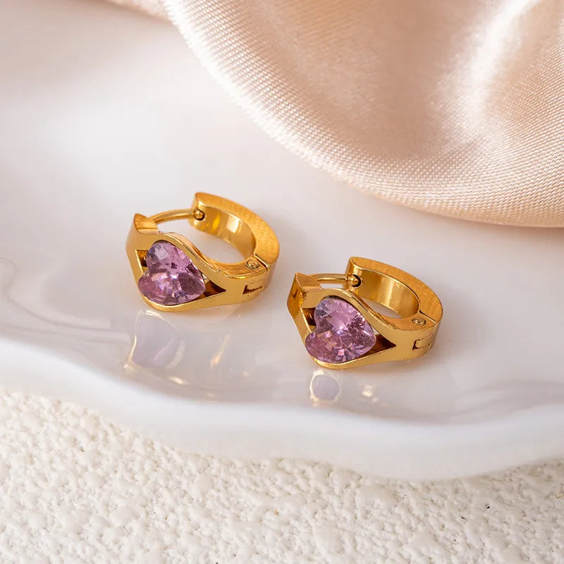 Wind Heart-Shaped 18K Gold Plated 304 Stainless Steel 3D Earrings