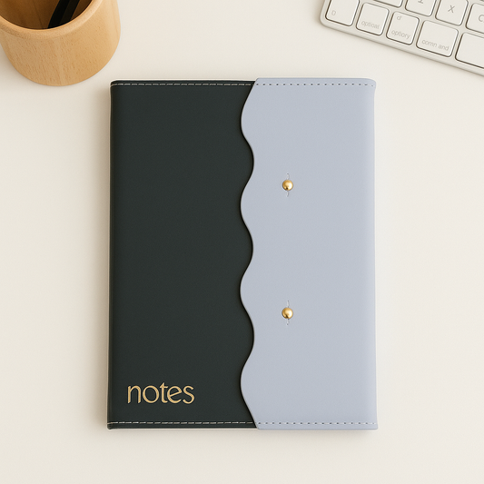 Blue Toned Scallop Edge Notes Journal
