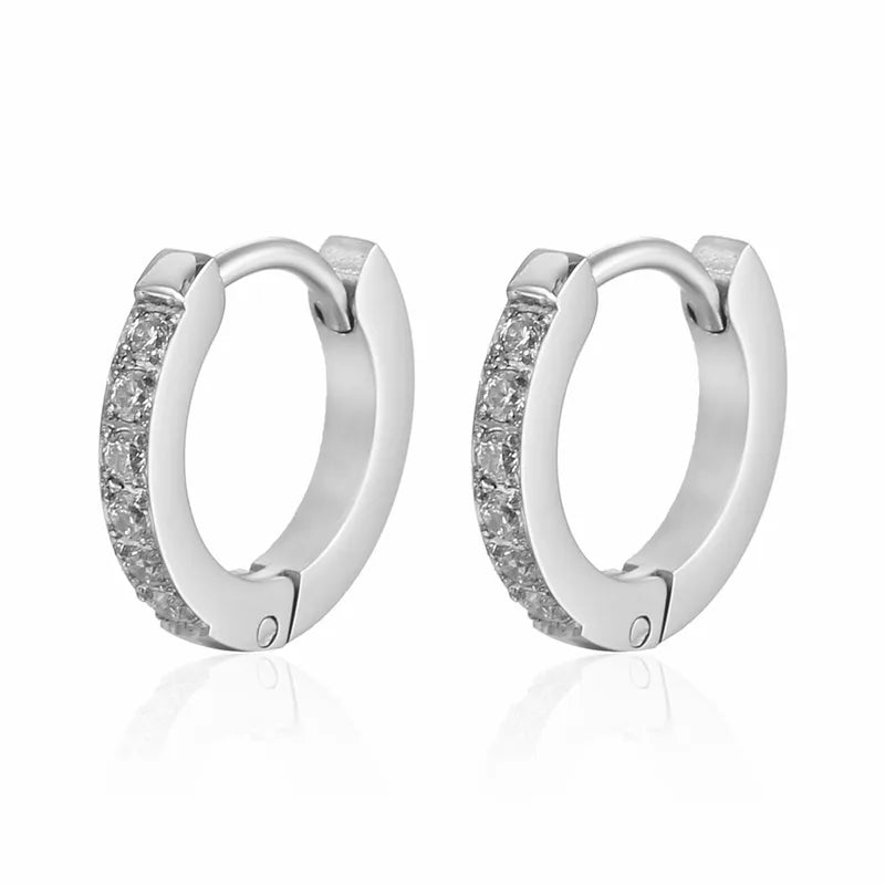 304 Stainless Steel Diamond Rhinestones 18K Gold Plated Stainless Steel Earrings