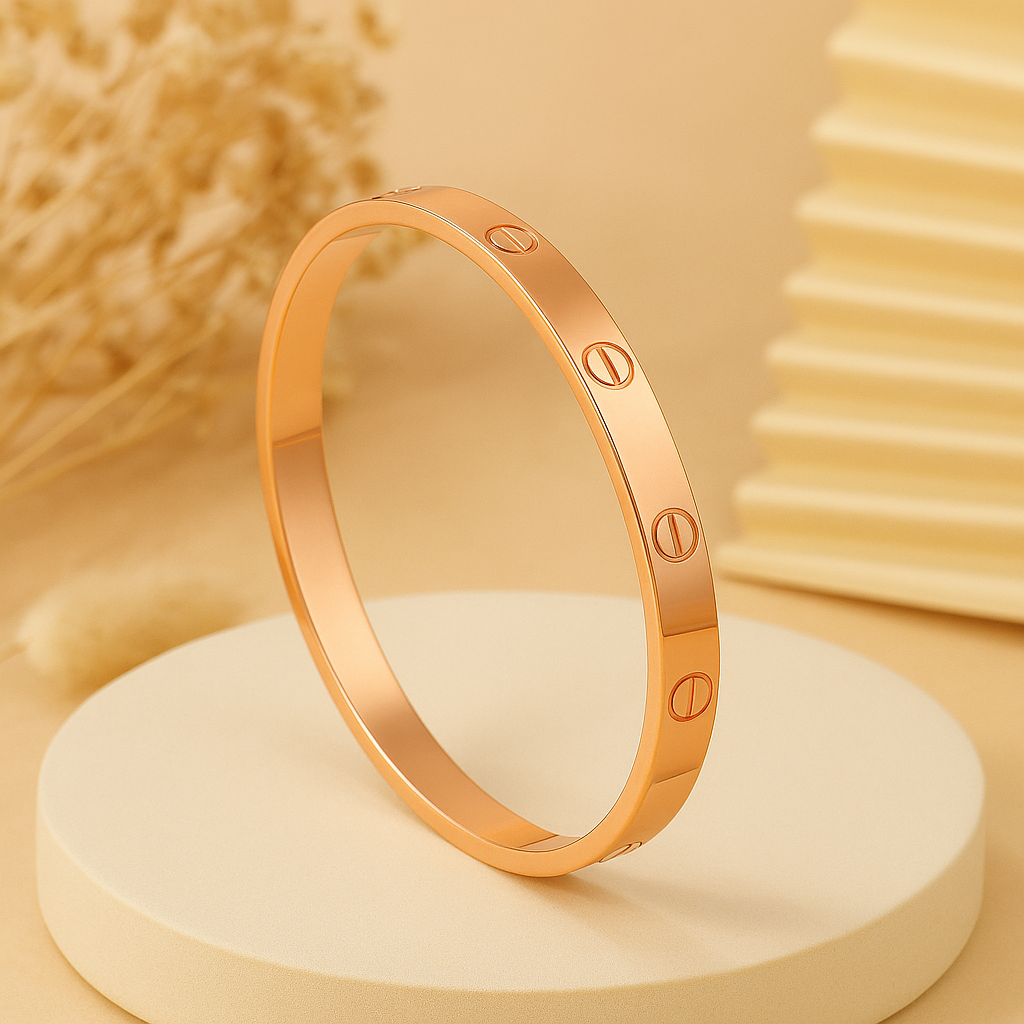 PVD Coated Real Gold Plated 18K Gold 304 Stainless Steel Simple Style Bangle