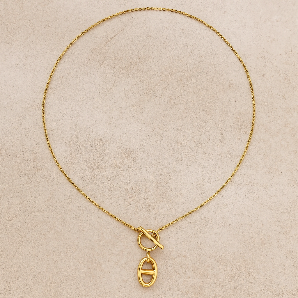 Through the Loop 18K Gold Plated and 304 Stainless Steel Necklace