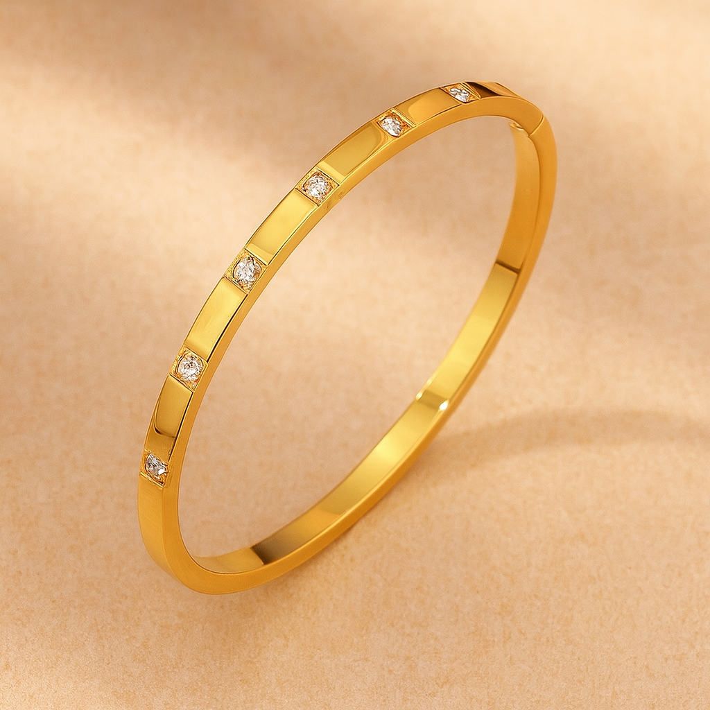 Classic Chic 16K Gold Plated and 304 Stainless Steel Bangle