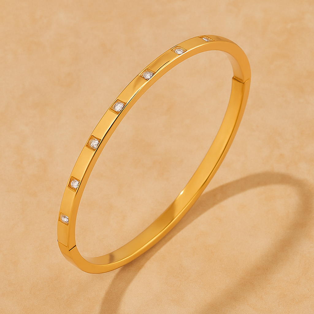 Classic Chic 16K Gold Plated and 304 Stainless Steel Bangle