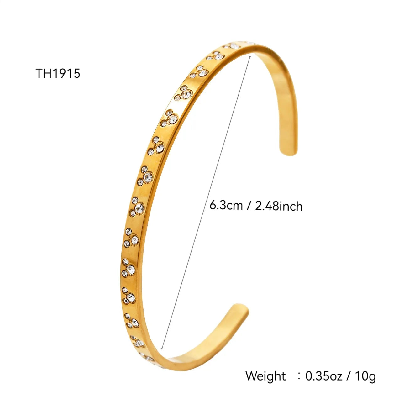 Elegant Fashion High-End Feel Stainless Steel 18K Gold Plated Zirconia Stone Women's Bracelet