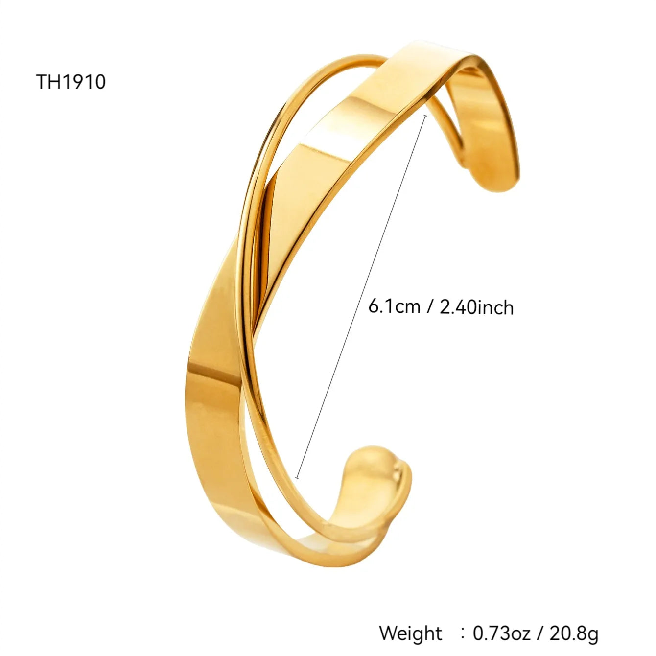 Elegant Fashion High-End Feel Stainless Steel 18K Gold Plated Zirconia Stone Women's Bracelet