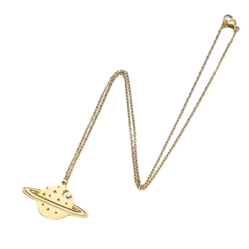 Retro Universe 201 Stainless Steel 18K Gold Plated Necklace