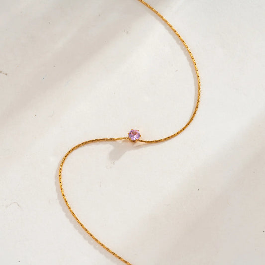 Pink 18K Gold Plated 304 Stainless Steel Casual Elegant Necklace