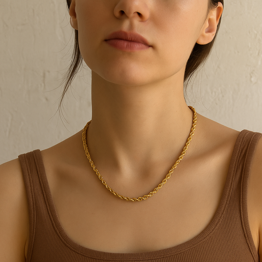 Chunky Twist 18K Gold Plated and 304 Stainless Steel Necklace