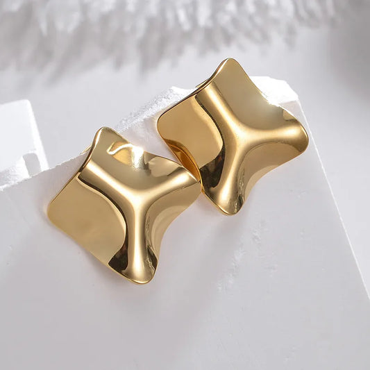 Irregular Geometric 18K Gold Plated 304 Stainless Steel Ear Stud