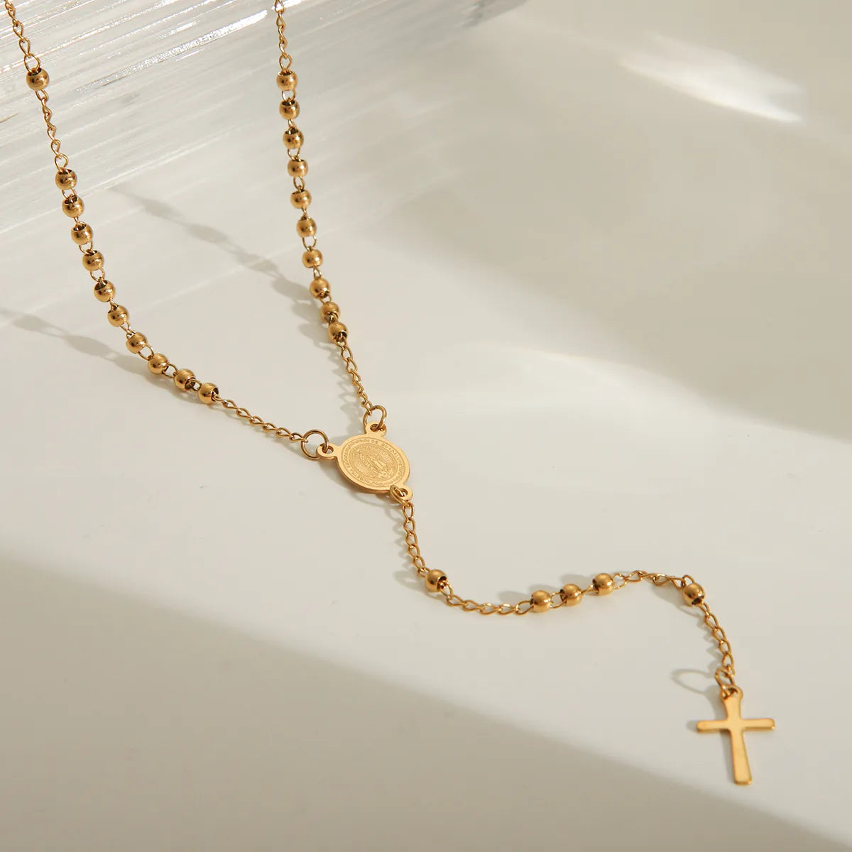 Religion Ethnic Style Classic Style Portrait Jesus Stainless Steel 203L 18K Gold Plated Necklace