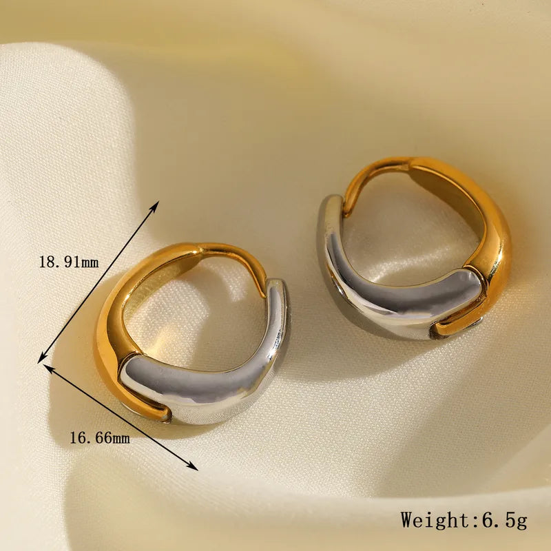 Mixed Metal Plating 304 Stainless Steel 18K Gold Plated Ear Studs