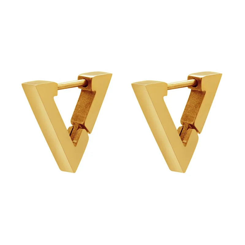 Triangle Geometric 304 Stainless Steel 18K Gold Plated Earrings