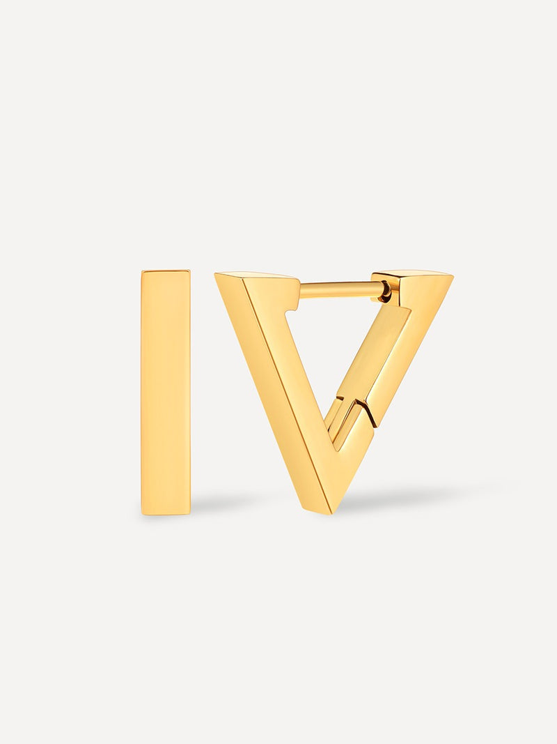 Triangle Geometric 304 Stainless Steel 18K Gold Plated Earrings