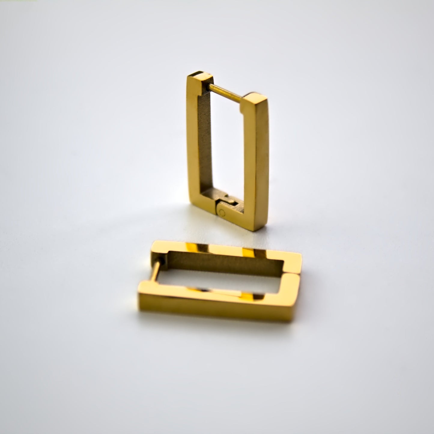 Rectangle Geometric 304 Stainless Steel 18K Gold Plated Earrings