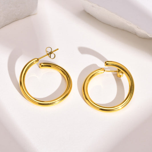 Unique Shaped 201 Stainless Steel 18K Gold Plated Stainless Steel Earrings