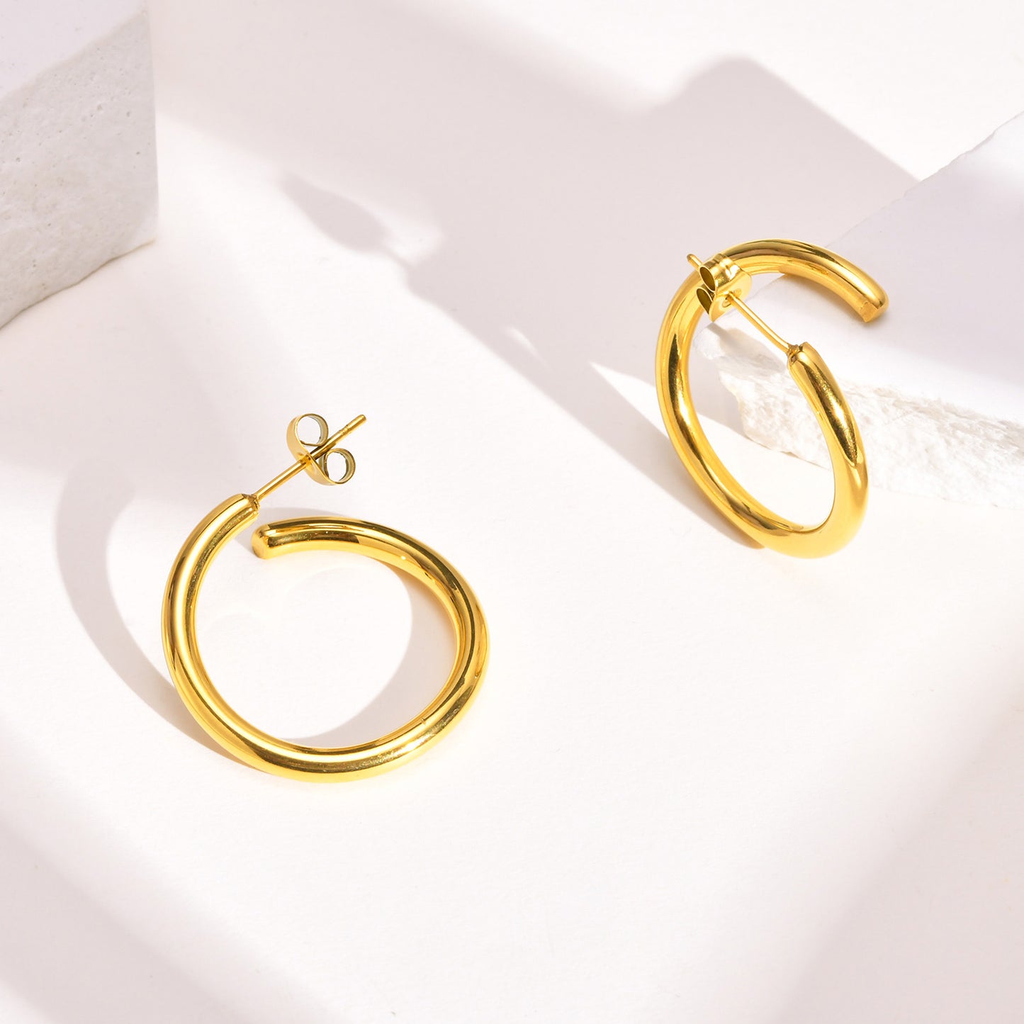 Unique Shaped 201 Stainless Steel 18K Gold Plated Stainless Steel Earrings