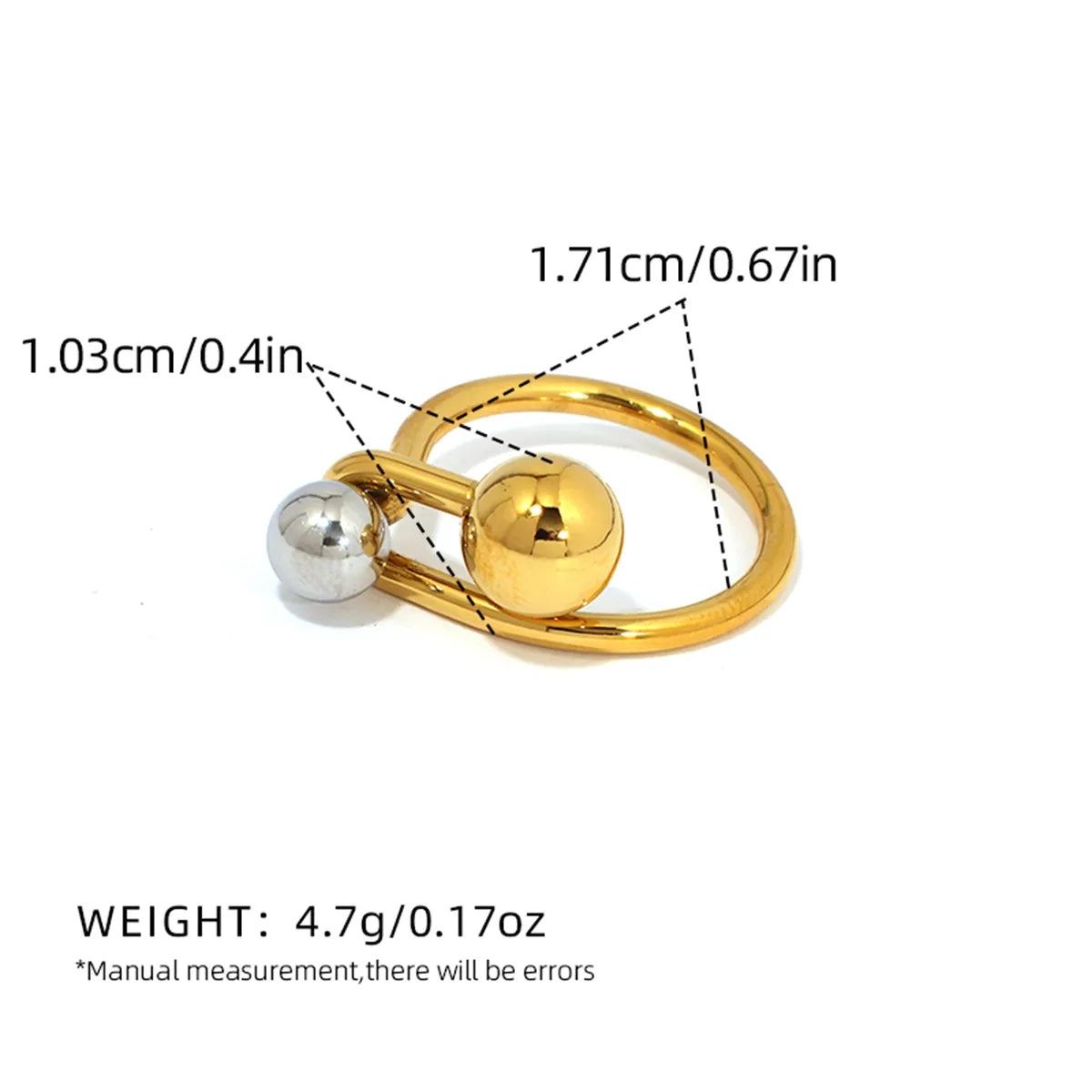 Multi-Color IG Style Simple Style Geometric 304 Stainless Steel 18K Gold Plated Ring