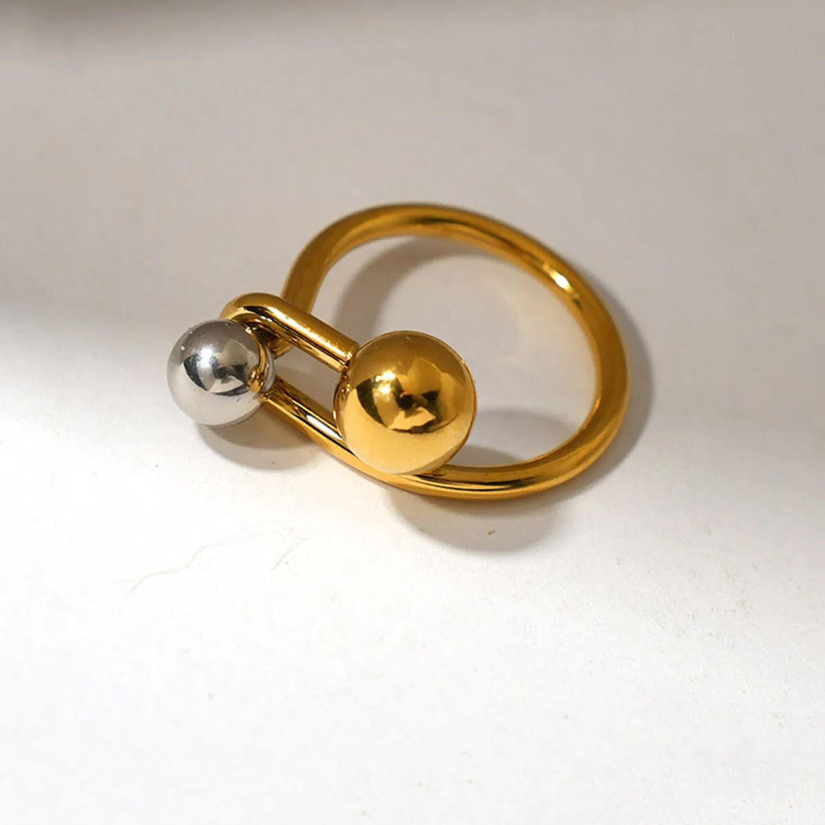 Multi-Color IG Style Simple Style Geometric 304 Stainless Steel 18K Gold Plated Ring