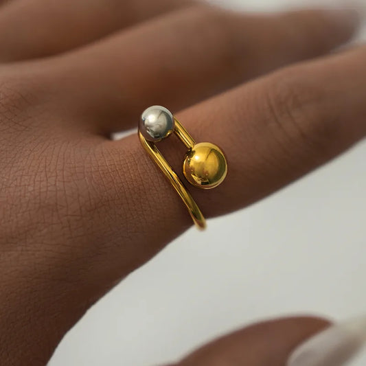 Multi-Color IG Style Simple Style Geometric 304 Stainless Steel 18K Gold Plated Ring