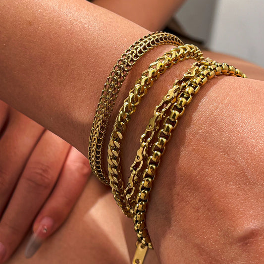 Romantic Luxurious 18K Gold Plated Stainless Steel Chain Bracelet