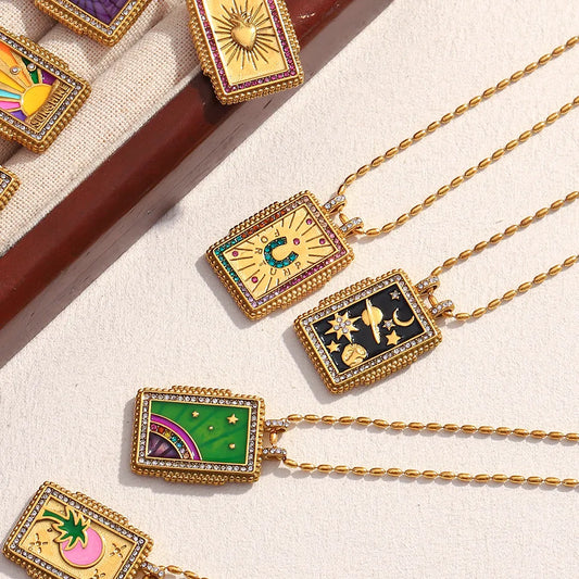 Retro Personality High-End Stainless Steel 18K Gold Plated Necklace