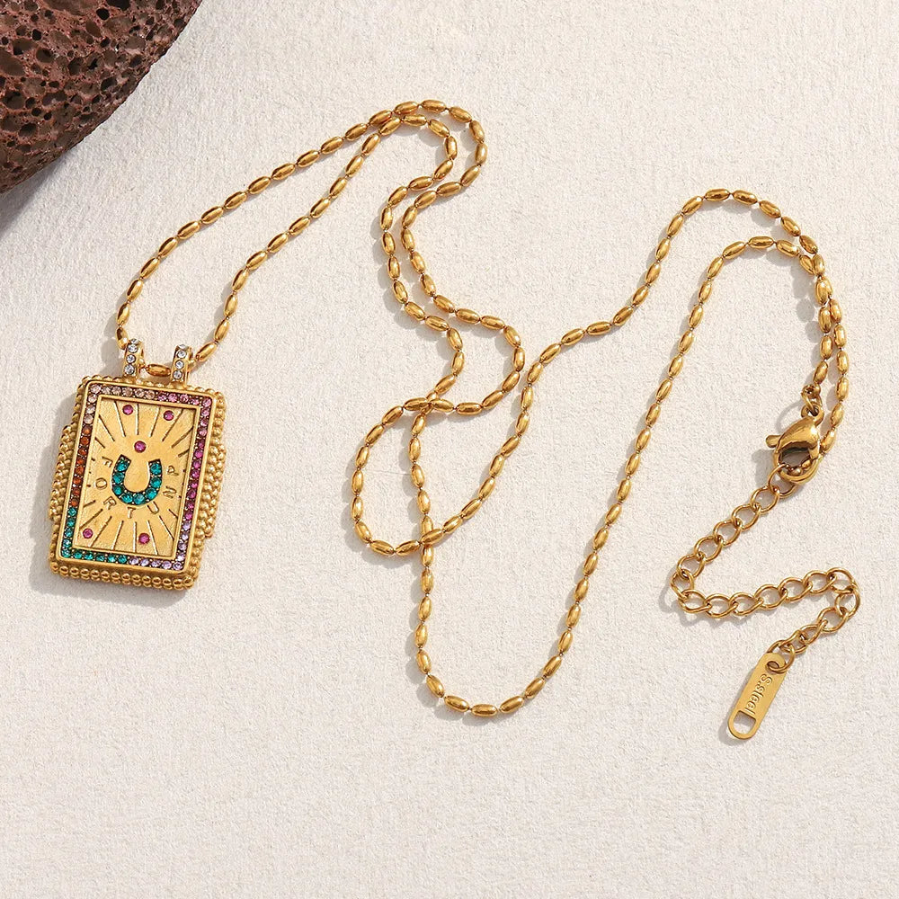 Retro Personality High-End Stainless Steel 18K Gold Plated Necklace