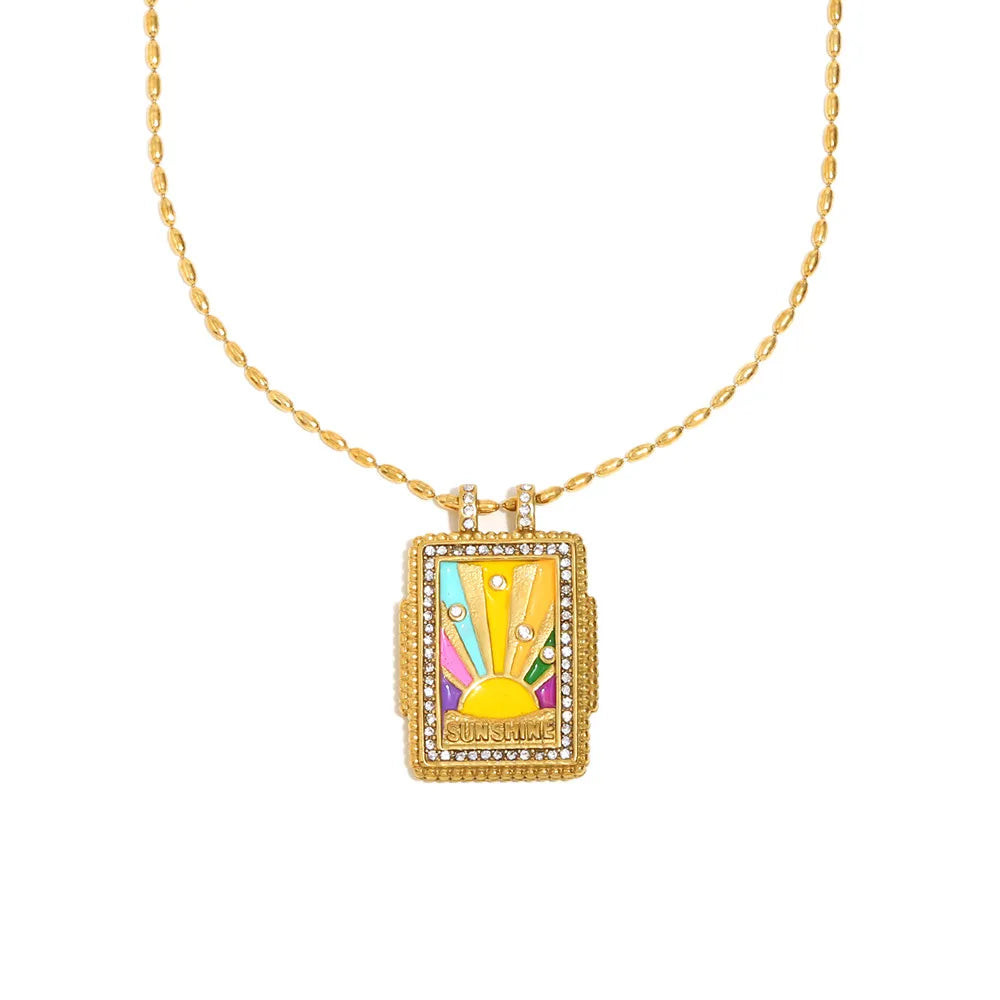 Retro Personality High-End Stainless Steel 18K Gold Plated Necklace