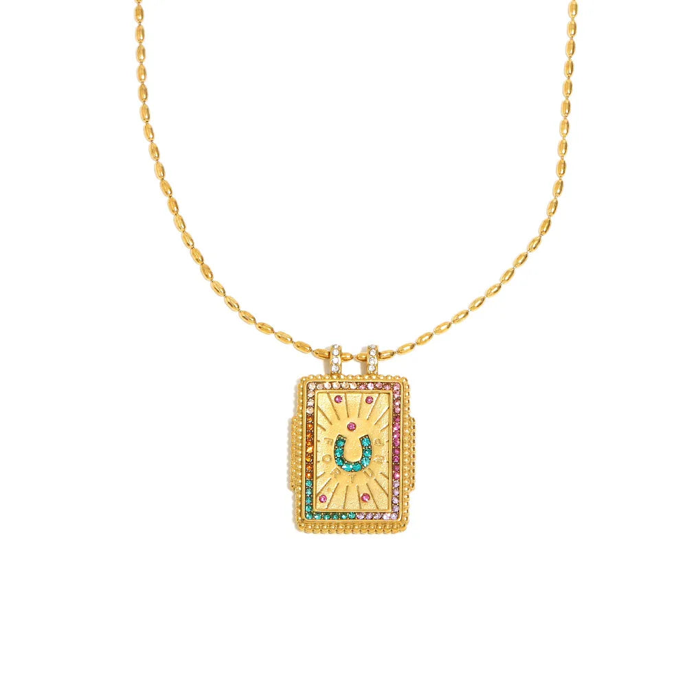 Retro Personality High-End Stainless Steel 18K Gold Plated Necklace