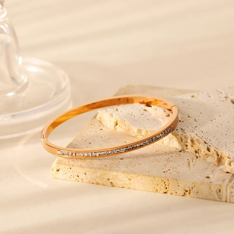 Gold and Rose Gold 18K Gold Plated 304 Stainless Steel Bangle