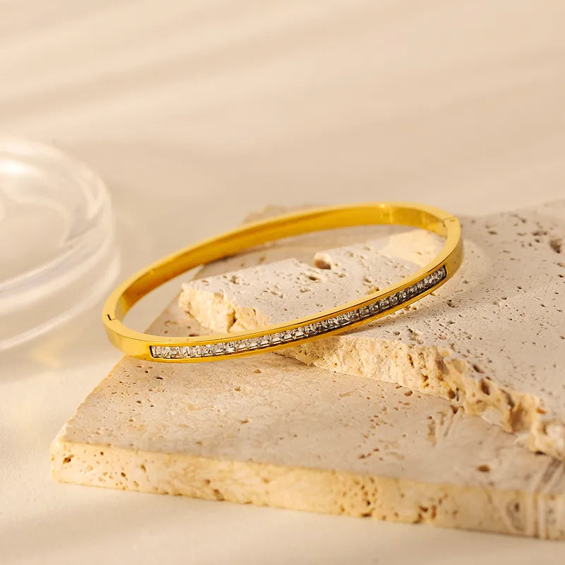 Gold and Rose Gold 18K Gold Plated 304 Stainless Steel Bangle