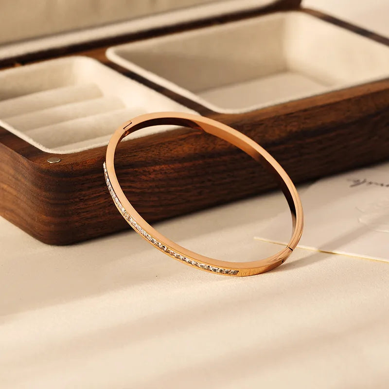 Gold and Rose Gold 18K Gold Plated 304 Stainless Steel Bangle