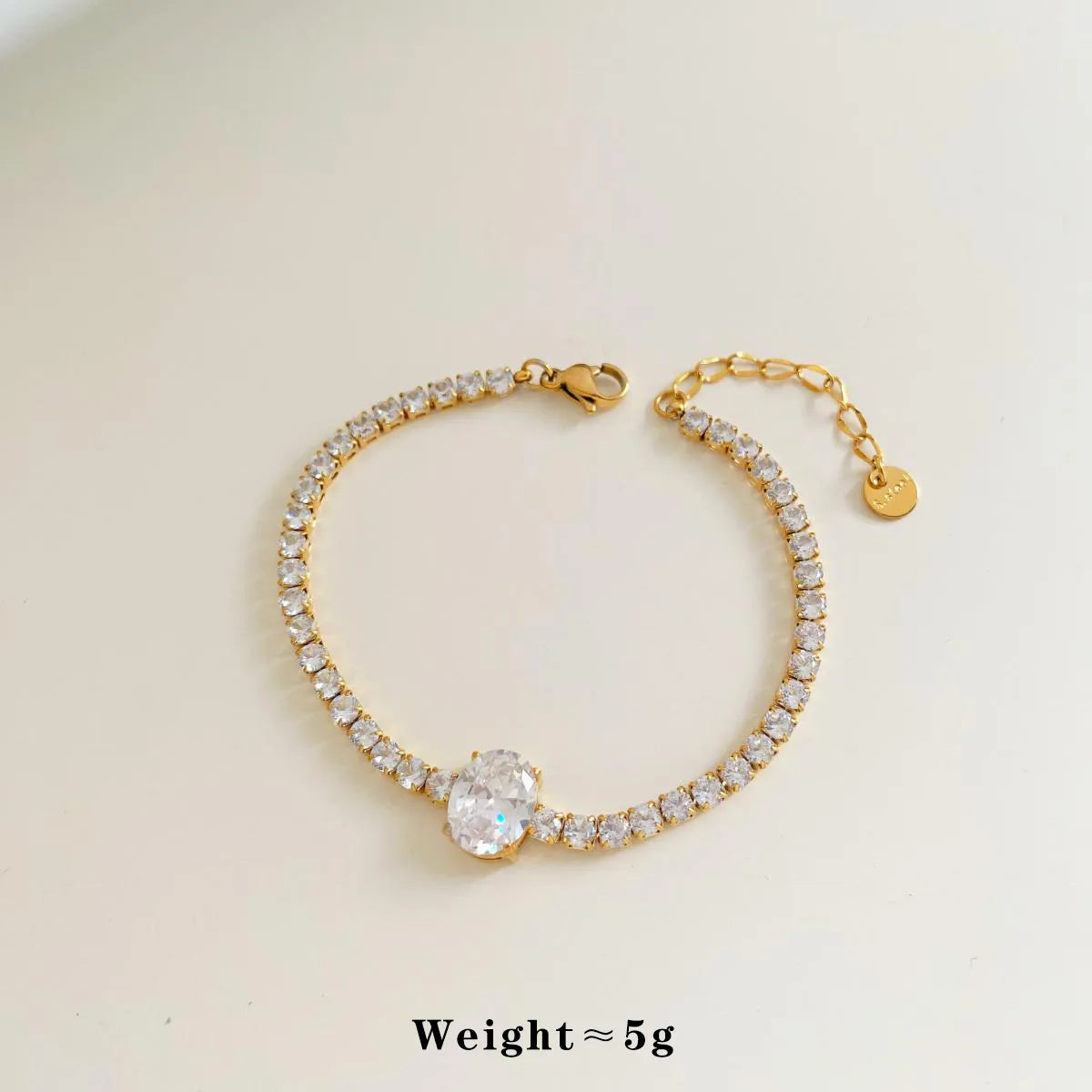 Modern Style Geometric 304 Stainless Steel 16K Gold Plated White Gold Plated Gold Plated Zircon Bracelet