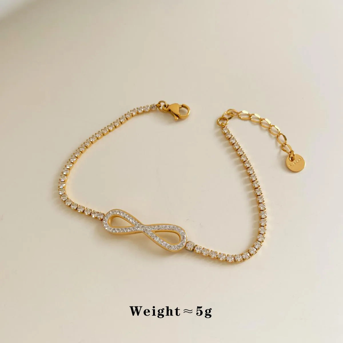 Modern Style Geometric 304 Stainless Steel 16K Gold Plated White Gold Plated Gold Plated Zircon Bracelet