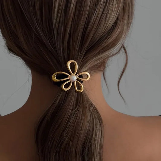 Flower Gold/Silver Hair Tie