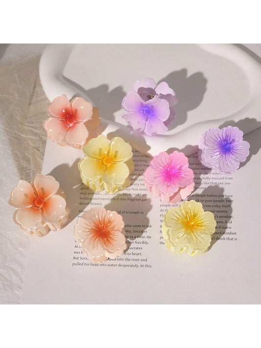 Pretty Flower Jelly Gradient Hair Claw