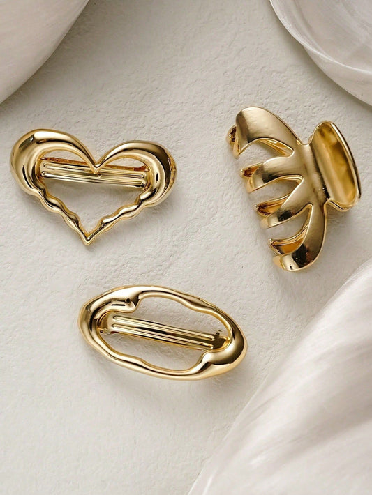 Pretty Classic Style Women's Alloy Plating Hair Golden Clip