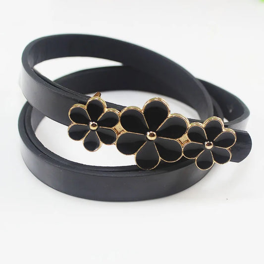 Sweet Flower Women's Leather Belt