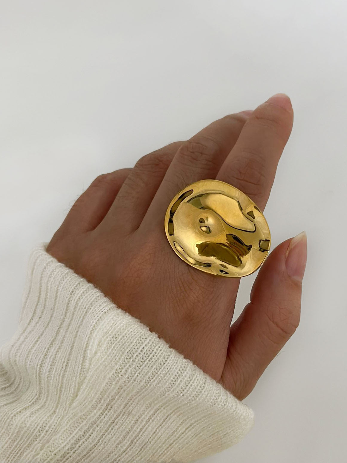 Retro Simple Style Geometric 316L Stainless Steel 18K Gold Plated Ring