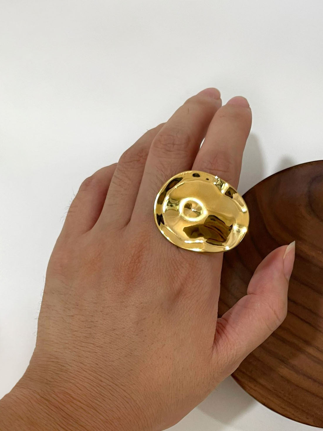 Retro Simple Style Geometric 316L Stainless Steel 18K Gold Plated Ring