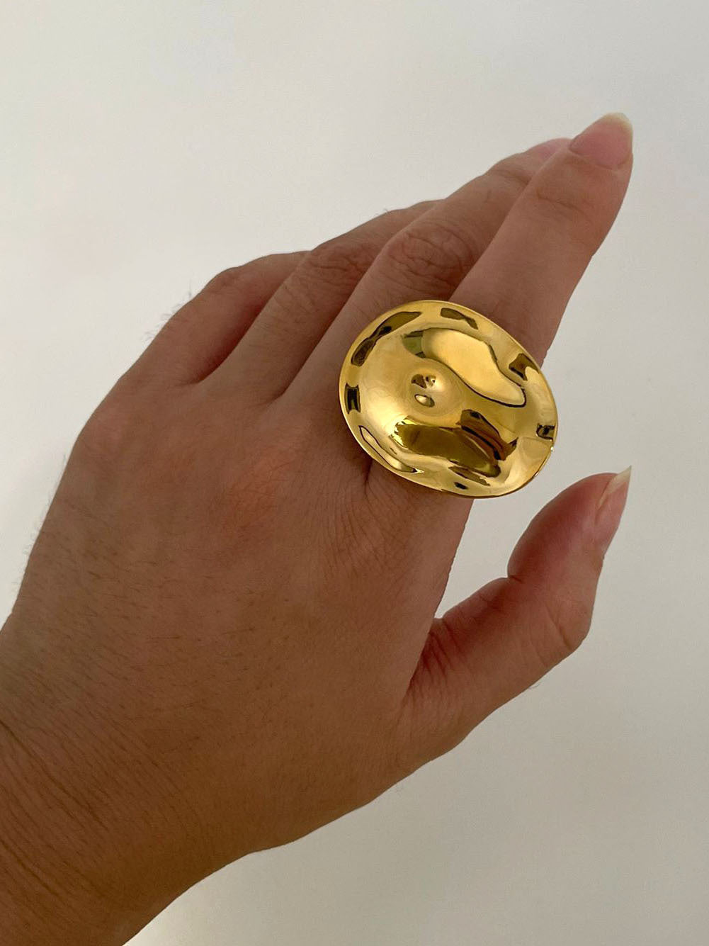 Retro Simple Style Geometric 316L Stainless Steel 18K Gold Plated Ring