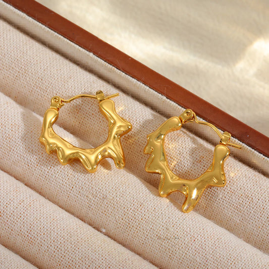 Unique Style Plating 304 Stainless Steel 18K Gold Plated Earring