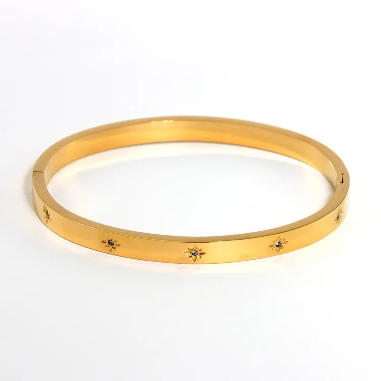 18K Four Leaf Clover Star Heart Shape 304 Stainless Steel Elegant Bracelet