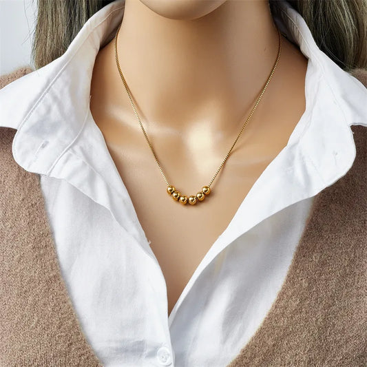 Circle Charms 304 Stainless Steel 18K Gold Plated Necklace
