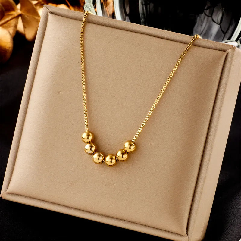 Circle Charms 304 Stainless Steel 18K Gold Plated Necklace