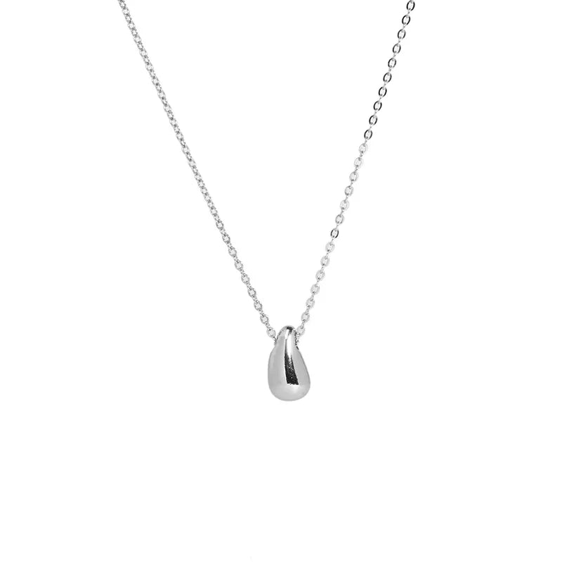 201 Stainless Steel 18K Gold Plated French Style Plating Three-dimensional Water Droplets Pendant Necklace