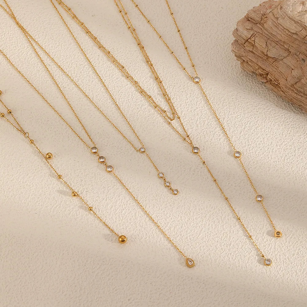 IG Style Classic Style Geometric 304 Stainless Steel 18K Gold Plated Plating O-shaped Chain Necklace