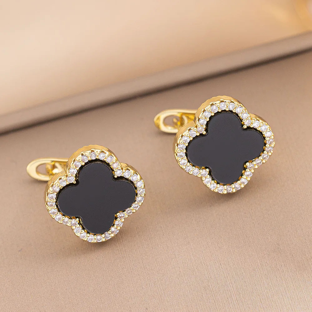 Four Leaf Clover Stainless Steel Earring