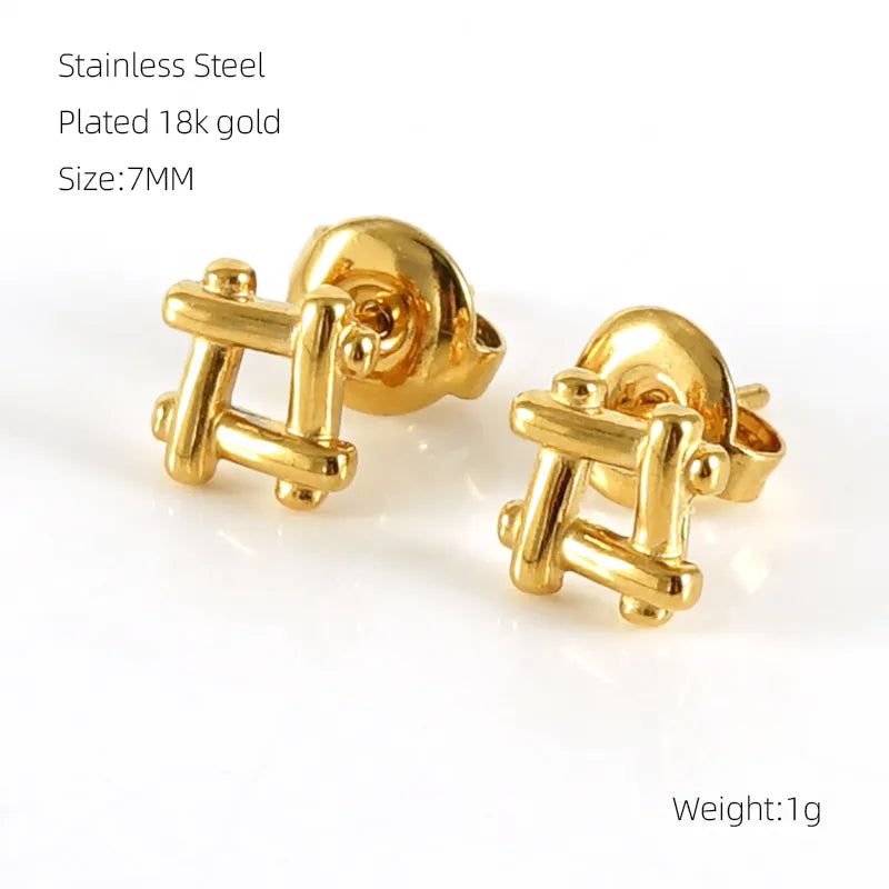 Square Trained 18K Gold Plated 304 Stainless Steel